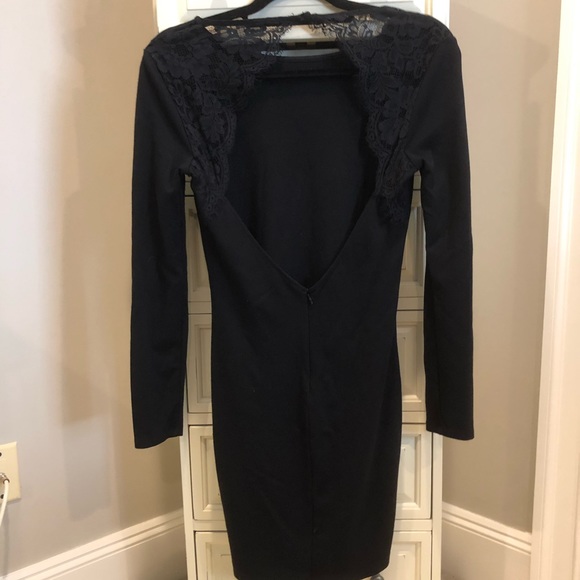 LULUS:BLACK BACKLESS LACE DRESS - Picture 5 of 6